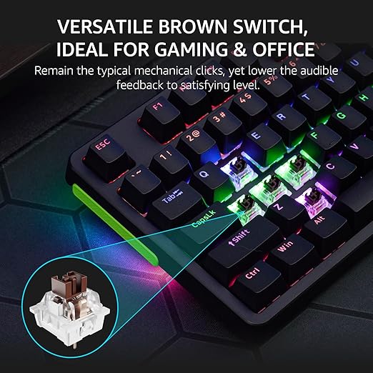 20 lighting modes, adjust the brightness and speed, create your own colors and effects for the most immersive RGB experience. V500Pro 104 Keys Anti-Ghosting, Customizable Rainbow RGB Backlit, Multimedia Hotkeys, Removable Top Case