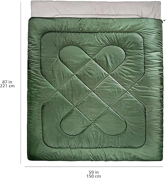 fiber insulation offers good heat retention without excess weight,Cold Weather Camping and Hiking Sleeping Bag, Double