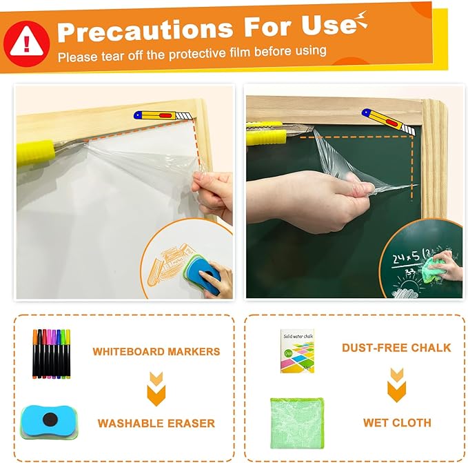 There is no doubt that even if your child grows up, he can always use it. when the drawing easel is rotated to be flat,Kids Easel Double Sided Wooden Easel Standing, 4 in 1 White Board & Magnetic Drawing Board & Tabletop Easel,