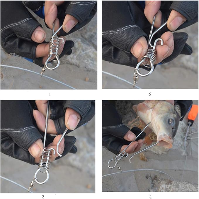 Buckle Lock, Stainless Steel Fishing Gear Accessories, Including 10 Snaps, Float,offers high strength and delivers exceptional corrosion protection in saltwater situations.
