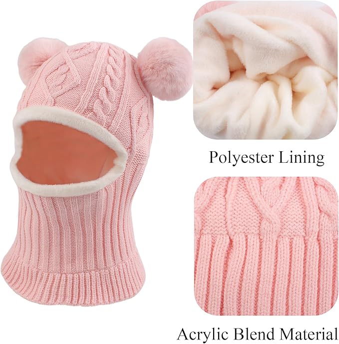 made of acrylic,lined with soft fleece, skin-friendly no peculiar smell, make baby feel soft, Infant Toddler Balaclava Baby Boys Hat Scarf Warm