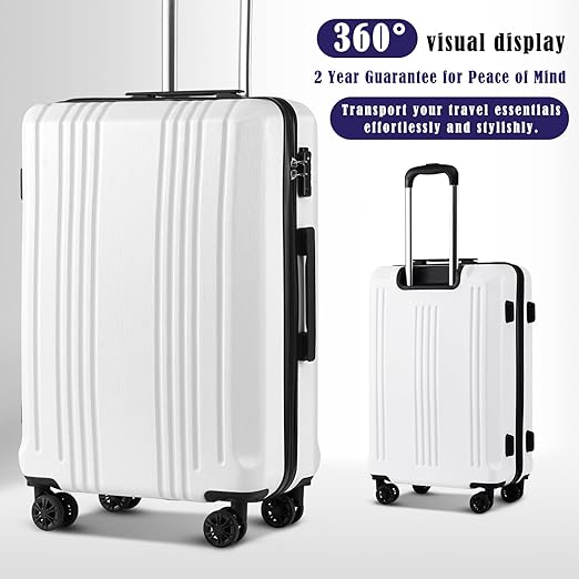 24inch luggage is perfect for business and personal travel, 28in is expandable add 15% to the scalable space. TSA Lock Spinner 20in24in28in