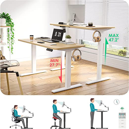 Desk Workstation with Memory Preset Controller,48 * 24 Inches Height Adjustable Desk