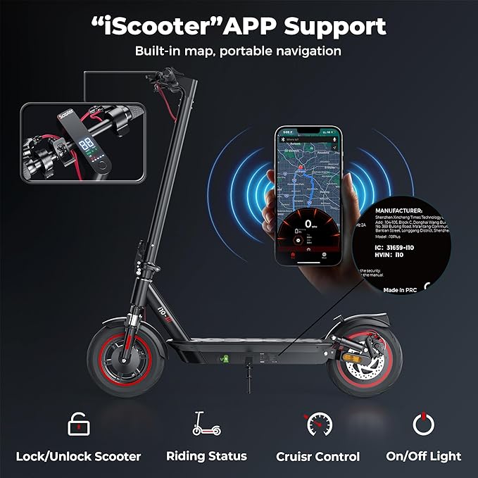 Its high torque output allows it to effortlessly climb slopes of 15-20 degrees, 45/50/96 KM Range & 40-45 KM/H Speed, 650W/750W/800W Max Power, 10" Pneumatic Tires, Electric Scooter