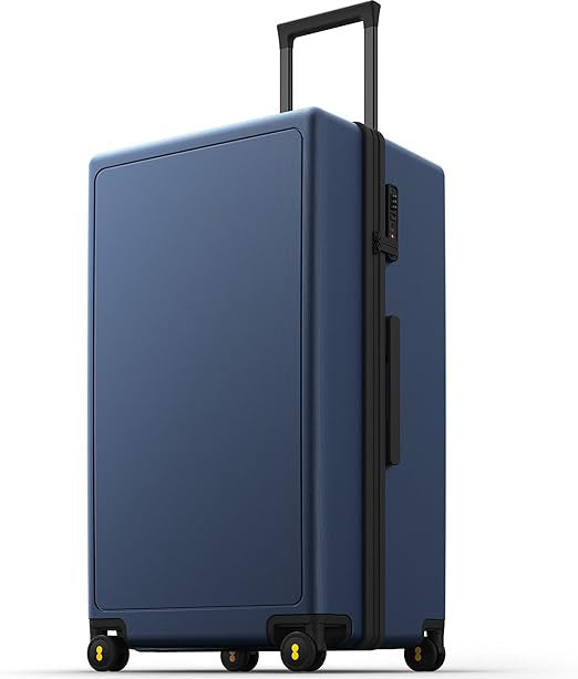 Zipper mesh pocket can make items neatly organized, Large Checked Suitcase, 28 Inch Luggage Suitcase with 8 Spinner Wheels