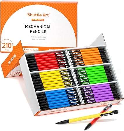 High quality pencil leads are sturdy enough for long time writing. They goes smoothly and clearly on papers without smudging or smearing, Bulk Mechanical Pencils 0.7mm Medium Point, HB #2 Lead, Assorted Barrels,
