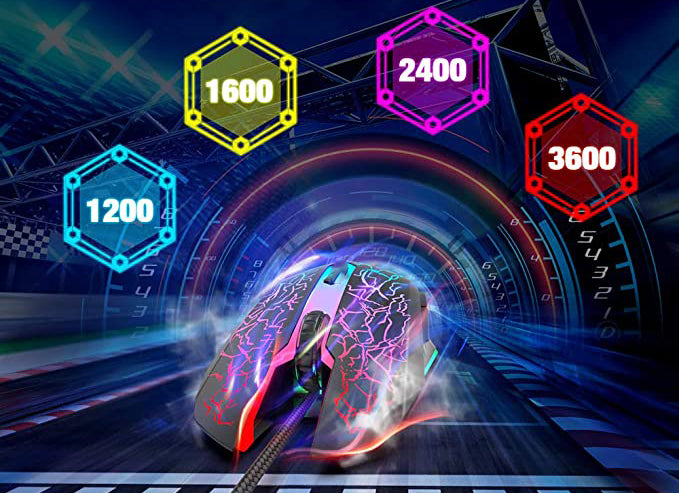 Gaming Mouse, Computer Mouse for Laptop PC with 7 Colors