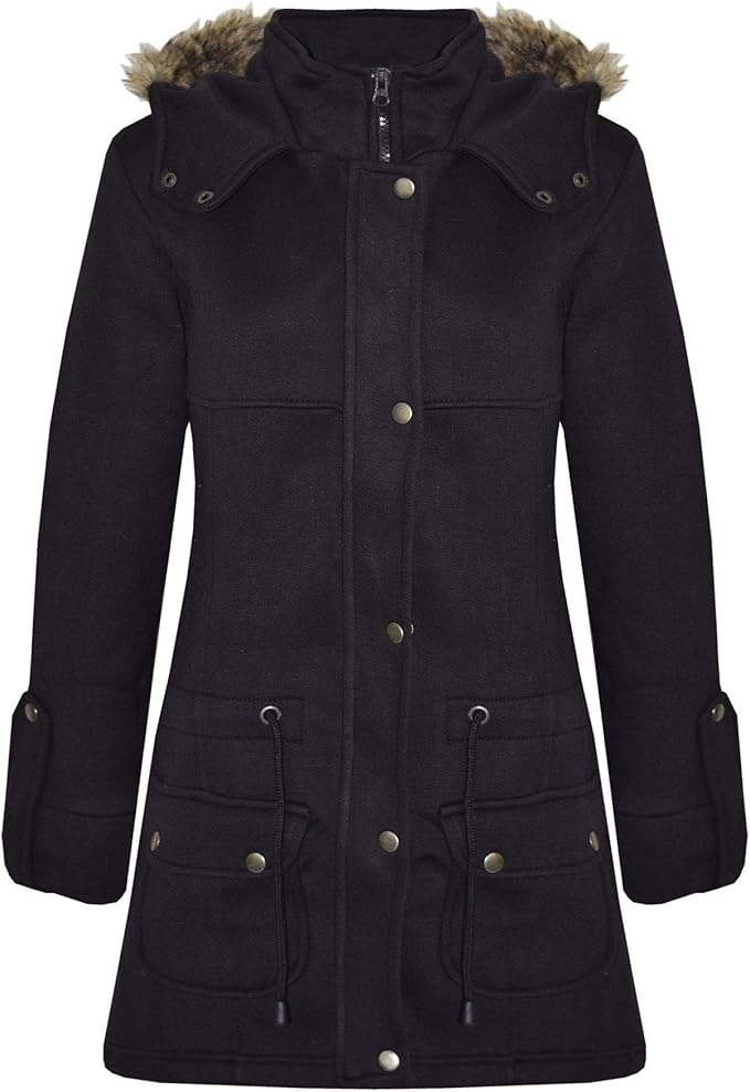 Great for school, vacations, birthdays, parties, and more, this coat is a must-have for girls, Coat Kids Fleece Parka Jacket Long Faux Fur Hooded Fashion Coat