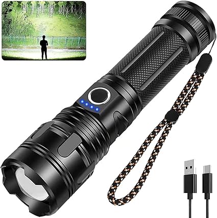 Equipped with 1100 mAh rechargeable battery, it only takes 1.5 hours to fully charge.Pocket Flashlight for Headlamp Use, Rescue, Camping