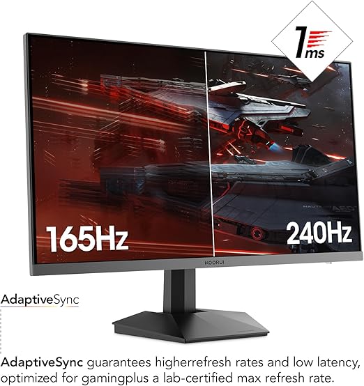 This gaming monitor with 240Hz refresh rate gives a competitive edge in FPS,Gaming Monitor, 27 inch WQHD 2560 x 1440 PC Computer Monitor, Up to 240Hz Refresh, 1ms, Adaptive Sync, HDR10, DCI-P3 90%, 144Hz Monitor,