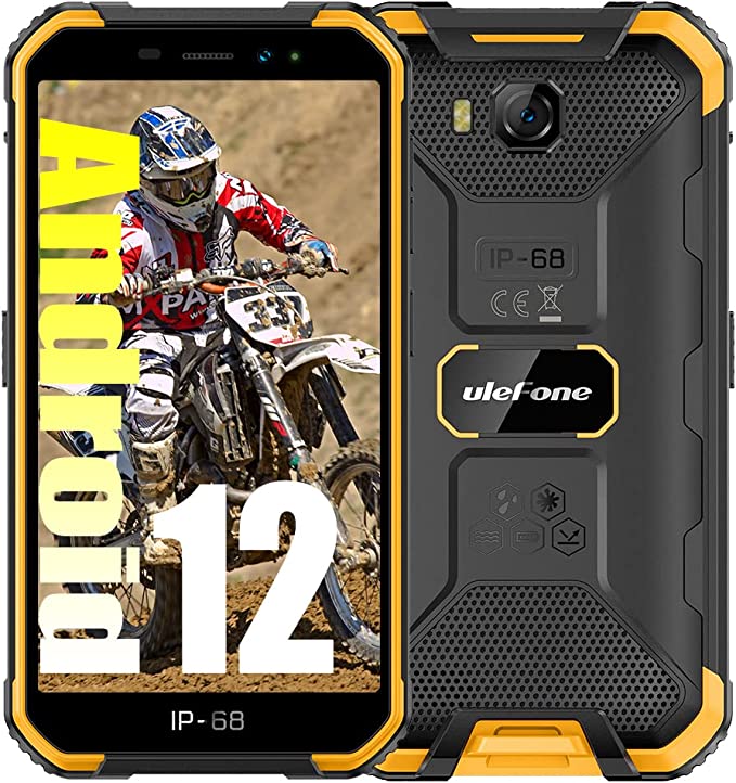 Ulefone Rugged Smartphone Canada Armor X6 Pro Android 12 Quad-core 4GB+32GB IP68 Waterproof Cell Phone Unlocked, 13MP+5MP Dual Camera 5.0 inch Screen 4000mAh Battery Dual SIM 4G Rugged Phone -Orange