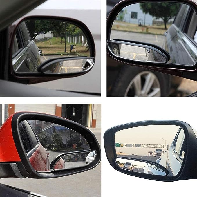 Mirrors Convex Rearview Mirror, maximize your view with wide angle in car, eliminate blind spots, flexible convex shape of blind spot mirror helps you to forecast the next surroundings to avoid any accident or collision 360 Degree