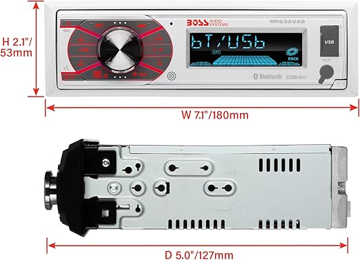 The Receiver has been outfitted with the latest weatherproofing techniques to protect against splashing water, Bluetooth Audio and Hands-Free Calling, USB, MP3, AM/FM, Aux-in, No CD Player