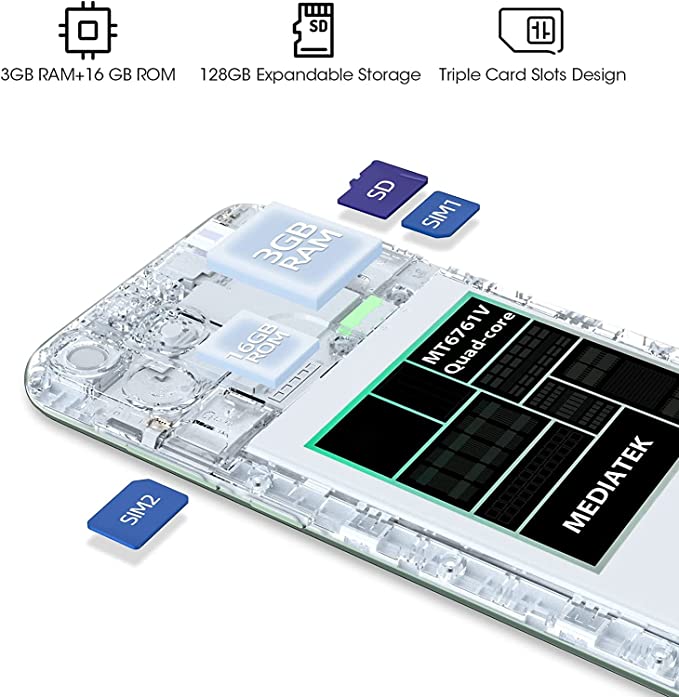 Cell Phone Unlocked,Blackview A55 Android 11 Unlocked Cell Phones Canada,4780mAh Large Capacity Battery Telephone Unlocked,3GB+16GB ROM/TF Card 128GB 4G Unlocked Smartphone,Face ID,6.5