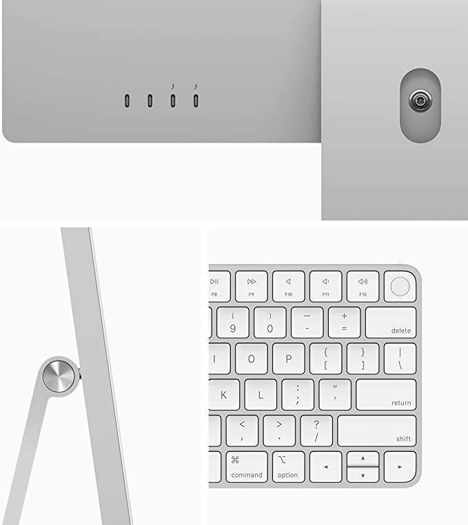 Apple  iMac (24-inch, Apple M1 chip with 8‑core CPU and 8‑core GPU, 8GB RAM, 256GB) - Silver - English