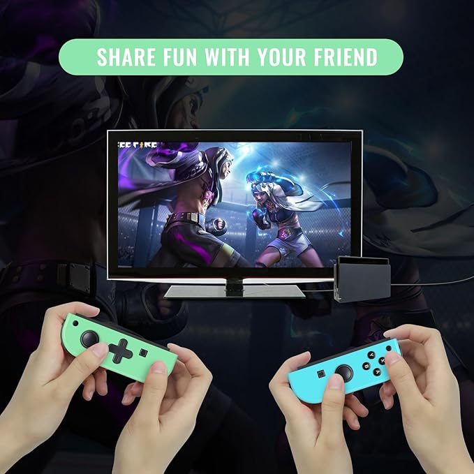 The switch joy pad controllers do not fit any original charging dock or steering wheels nor do they support infrared imaging, Controller Compatible for Switch/Lite/OLED, Wireless Switch Controller L/R with Wrist Strap (Green and Blue)