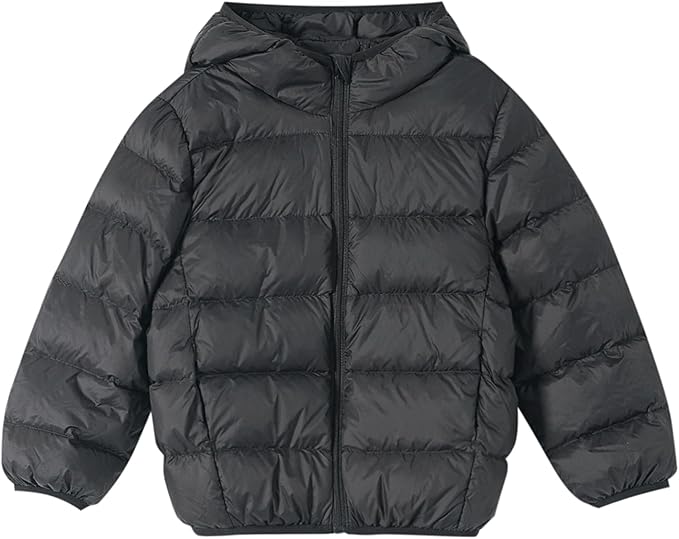 , Hoodie design,zipper closured design,and two pockets.This puffer jacket is very perfect to keep your kid's warm in winter.Superior warmth and comfort with 90% white duck down and 10% feather padding.
