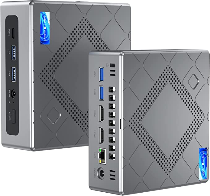 CK10 Mini Computers Windows 11 Pro, Intel i7-10810U(up to 4.9 Ghz) Mini PC 16GB RAM 512GB Desktop Computers Dual WiFi BT 4.2 4K UHD HDMI Type-C USB 3.0 LAN VESA