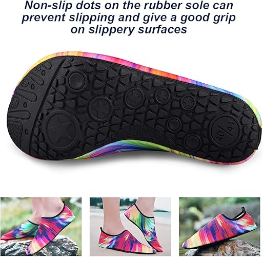 take up almost no space in your luggage to place, foldable size is convenient to take them anywhere, Water Shoes Quick-Dry Swimming Socks, Non-Slip Soft Beach Shoes Barefoot Water Sports Shoes Breathable Aqua Socks