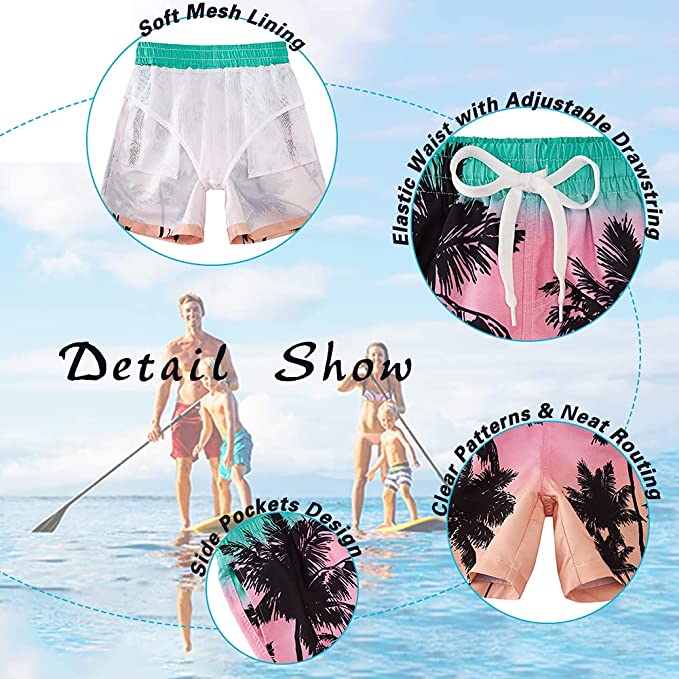 Quick Dry Swimwear Bathing Suit for Big Boys Beach Swim Boards Shorts 7-16 Years