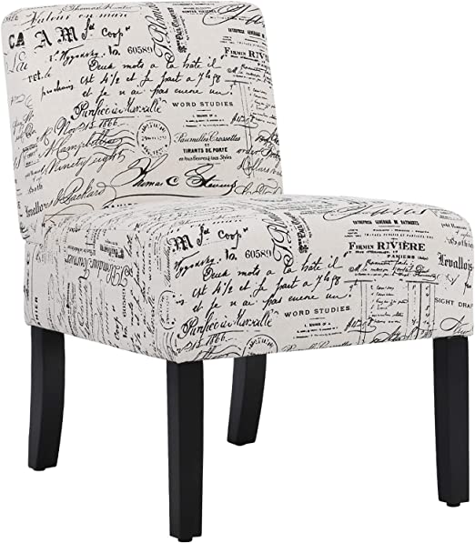 Accent Chairs with Cushioned Seat and Back, Upholstered Arm Chair for Bedroom, Living Room Chair with Throw Pillow and Wood Legs,