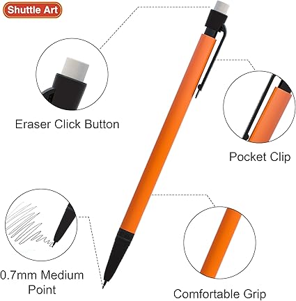 High quality pencil leads are sturdy enough for long time writing. They goes smoothly and clearly on papers without smudging or smearing, Bulk Mechanical Pencils 0.7mm Medium Point, HB #2 Lead, Assorted Barrels,