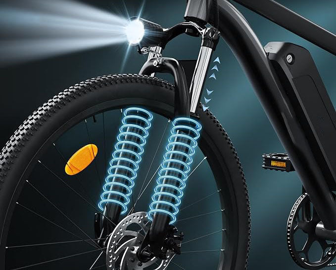 500W peak high-speed motor, producing a top speed of up to 20MPH (32KM/H). The M10 e-bike is capable of achieving 39-43 miles, Ebike Peak 500W 32KM/H, Portable Electric Bicycle with 375WH Removable Battery, Shimano 35-Speed,