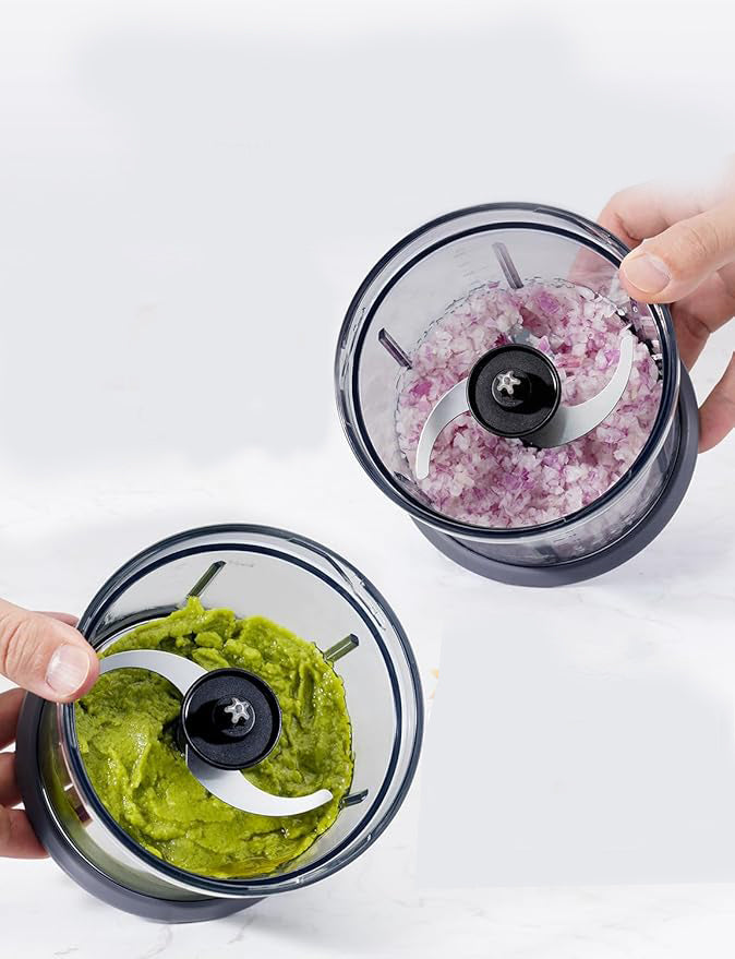 blade assembly of the mini food processor are detachable and can be easily washed in running water. The blade assembly is dishwasher safe. Electric Meat Grinder