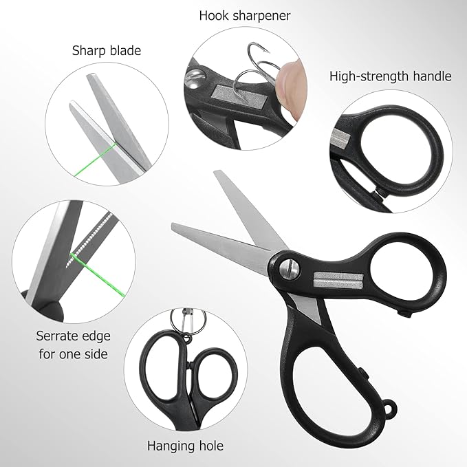 Braid Cutters Split Ring Pliers Hook Remover Fish Holder, Fish Lip Gripper with Fly Fishing, Provided lanyard prevent the gripper from missing easily.