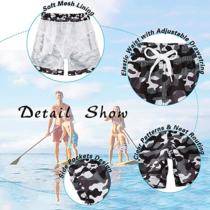 Quick Dry Swimwear Bathing Suit for Big Boys Beach Swim Boards Shorts 7-16 Years