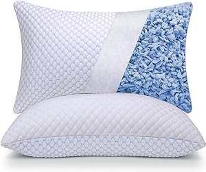 Cooling Pillows for Sleeping 2 Pack, Adjustable Loft Bed Firm or Soft Pillows for Side, Back