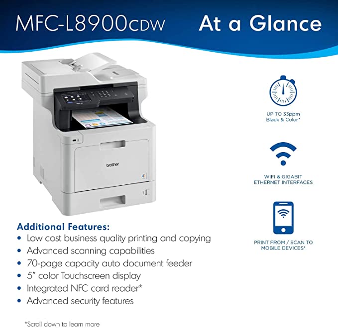 Wireless Color Printer with Scanner, Copier & Fax