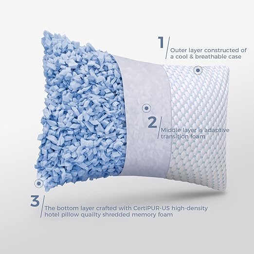 Cooling Pillows for Sleeping 2 Pack, Adjustable Loft Bed Firm or Soft Pillows for Side, Back