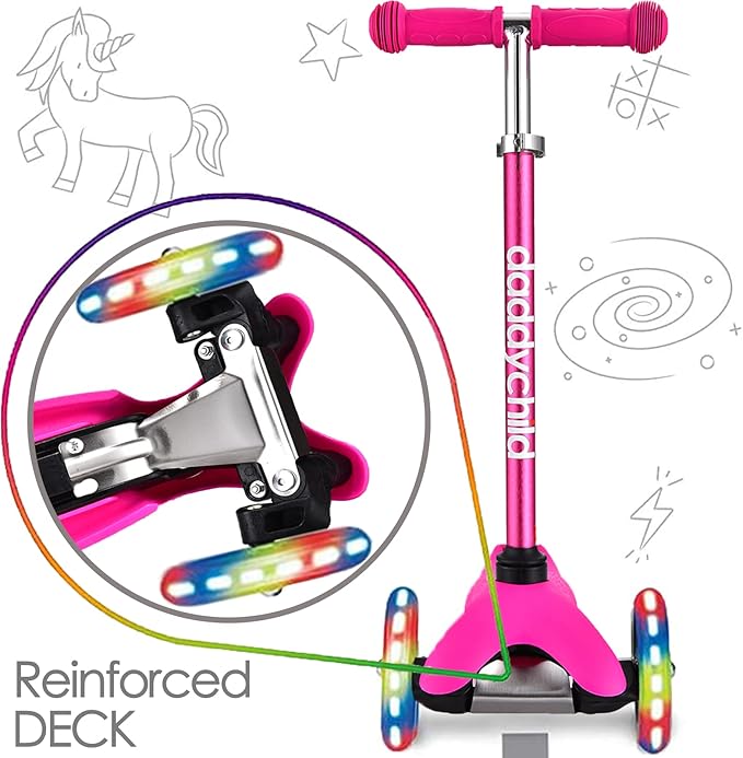 Kick Scooter for Toddlers 3-6 Years Old, Boys and Girls Scooter with Light Up Wheels,