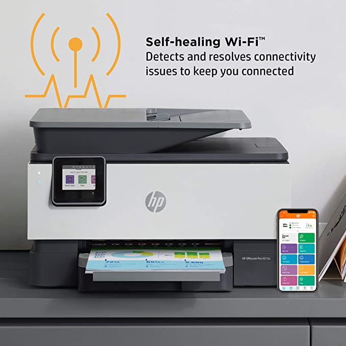 HP OfficeJet Pro 9015e , 6 Months Free Instant Ink with HP, All-in-One Wireless Color Printer for Home Office
