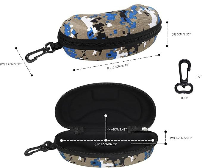 Made of EVA material inside and camouflage fabric on the surface, protect your glasses well and from damage, 3 Pieces Portable Hard Shell Sunglasses Case