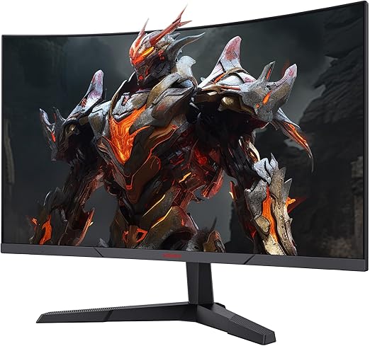 1800R curvature for cinematic immersion. 1ms MPRT provides comfortable and immersive gaming experience for professional gamers, Gaming Monitor 144Hz(1ms, 1800R Curved VA Panel, DP1.2+HDMI*2, AdaptiveSync, Narrow Bezel with Ultra-Thin),