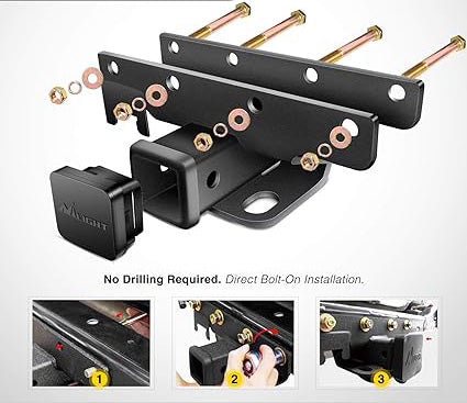 Hitch Receiver Kit, Compatible for 2007-2018 Jeep Wrangler-61A 2