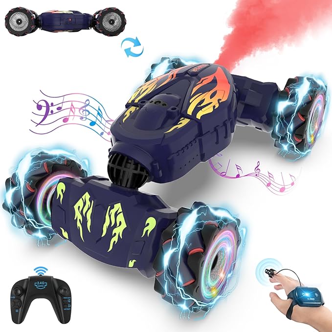 Gravity Sensing Watch Control. Gesture Sensing Control. 360° Rotation 4WD Gesture Sensing Rc Stunt Car with Light, Gesture RC Car Hand Controlled Rc Car Toys for Boys Girls