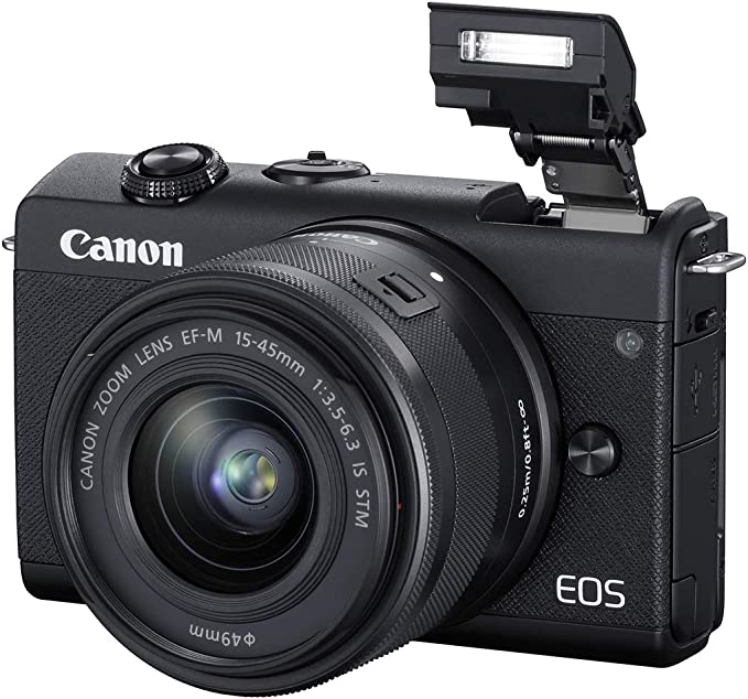 Canon EOS M200 Compact Mirrorless Digital Vlogging Camera with EF-M 15-45mm lens, Vertical 4K Video Support, 3.0-inch Touch Panel LCD, Built-in Wi-Fi, and Bluetooth Technology, Black