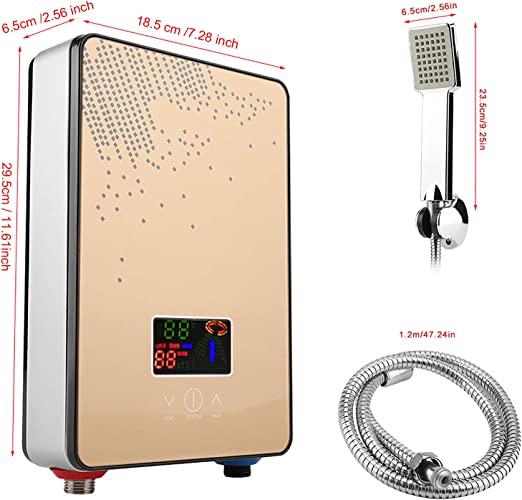 Tankless Water Heater Electric 220V 6500W,Electric Instant Hot Water Heater Digital Display for Home Bathroom