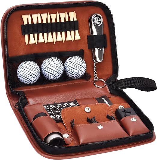 accessories bag is a cover, We have made storage grids in different shapes,  Golf Accessories Set with Hi-End Case, Golf Balls, Rangefinder, Golf Tees,