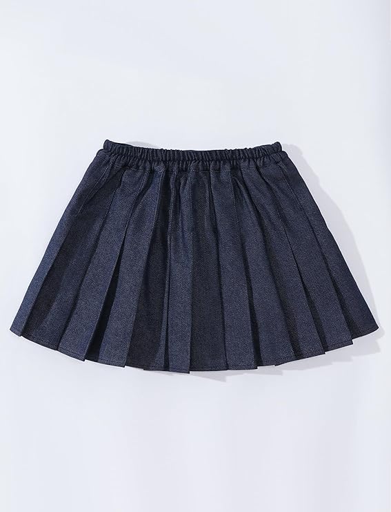 Pleated design lovely A-line skirt,trimming the waist; semi-elasticated waist design,