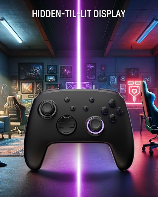 the hidden pattern will light up your amazing gaming night.Switch Pro Controller Wireless Compatible with Switch Manette/OLED/Lite,