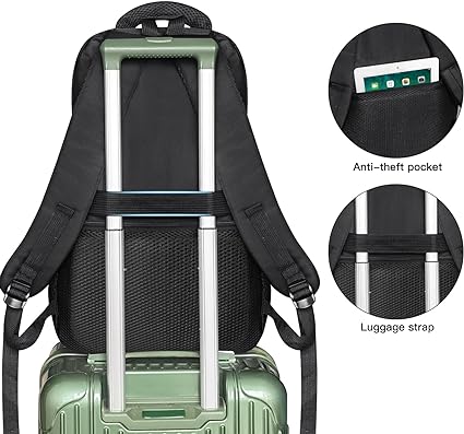 The back of the laptop backpack is made of thick and soft multi-layer breathable padding to provide maximum support for your back, Backpack for School Travel Business Anti Theft Backpack,