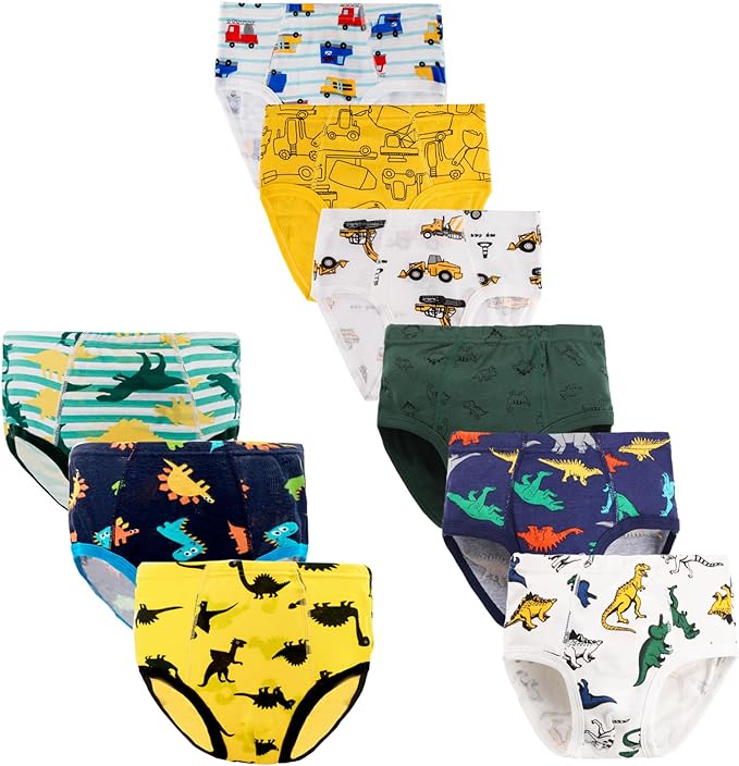 Boys Briefs: 100% cotton to boys boxershort, Briefs Soft Dinosaur Truck Little kids Toddler Underwear PACK OF 9