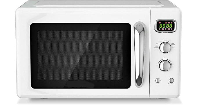 Rotation of glass turntable is beneficial to cooking or heating food more evenly Providing simple operation for elders with power selector and time knob Ideal for small apartments, dormitories, Microwave Oven, 0.9Cu.ft, 900W Microwave Oven