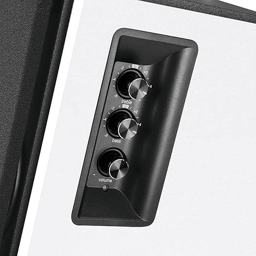 Fill your space with rich, immersive audio, creating a captivating listening environment for music, movies, and more.Speakers 2.0 Setup Wooden Enclosure - 66w RMS -White