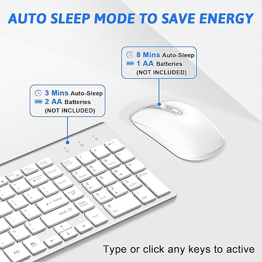 The Wireless Scissor Switch Keyboard and mini mouse boasts a slim and sleek profile, Wireless Keyboard and Mouse Combo, 2.4G Slim Low-Profile X-Keys Laptop Keyboard, Ergonomic Comfortable Typing