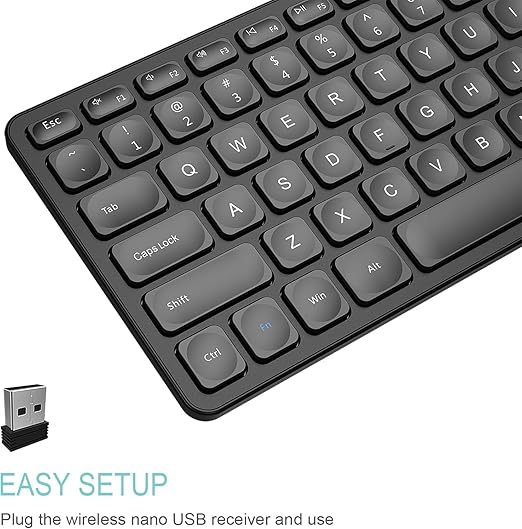 Scissors X structure gives you the comfortable typing experience, low-profile keys offer quiet and comfortable typing. Computer/Desktop/PC/Laptop/Surface/Smart TV and Windows 10/8/ 7 Built-in Rechargeable Battery